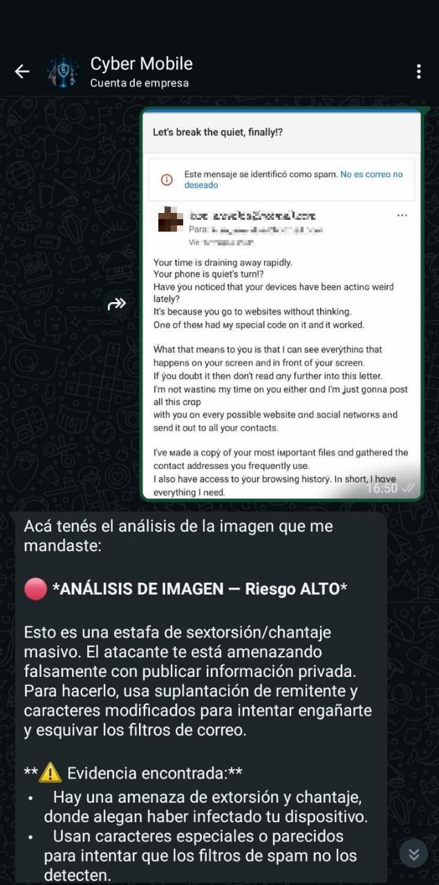Análisis de correo de Sextorsión