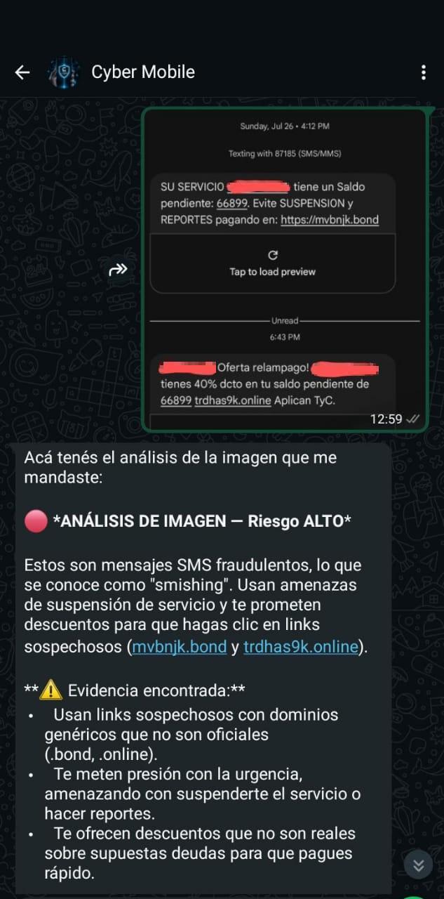 Detección de SMS Fraudulento (Smishing)